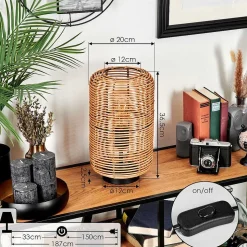 Lampe De Table Mulstrand Ecru, Noir, 1 Lumiere