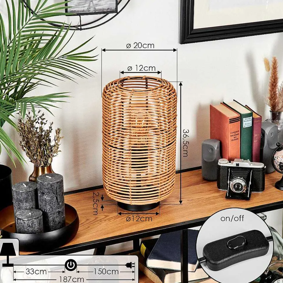 Lampe De Table Mulstrand Ecru, Noir, 1 Lumiere