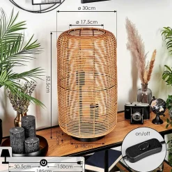 Lampe De Table Mulstrand Ecru, Noir, 2 Lumieres