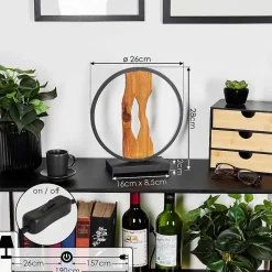 Lampe De Table Nevogilde Led Ecru, Noir, 1 Lumiere