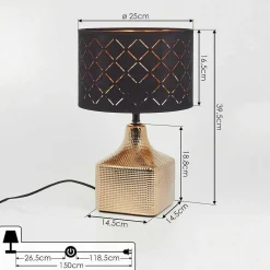 Lampe De Table Osorno Or, 1 Lumiere