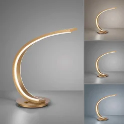 Lampe De Table Paul Neuhaus Q-Vito Led Laiton, 1 Lumiere, Telecommandes