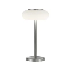 Lampe De Table Paul Neuhaus Q-Etienne Led Acier Brosse, 1 Lumiere, Telecommandes