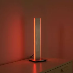 Lampe De Table Paul-Neuhaus Q-Adriana Led Aluminium, 2 Lumieres, Telecommandes