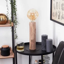 Lampe De Table Pozos Ecru, Noir, 1 Lumiere