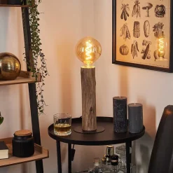 Lampe De Table Pozos Ecru, Noir, 1 Lumiere