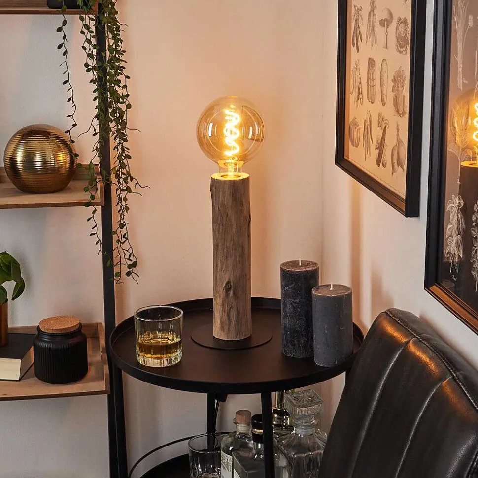 Lampe De Table Pozos Ecru, Noir, 1 Lumiere