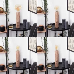 Lampe De Table Pozos Ecru, Noir, 1 Lumiere