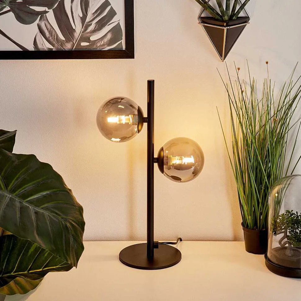 Lampe De Table Remaisnil Noir, 2 Lumieres