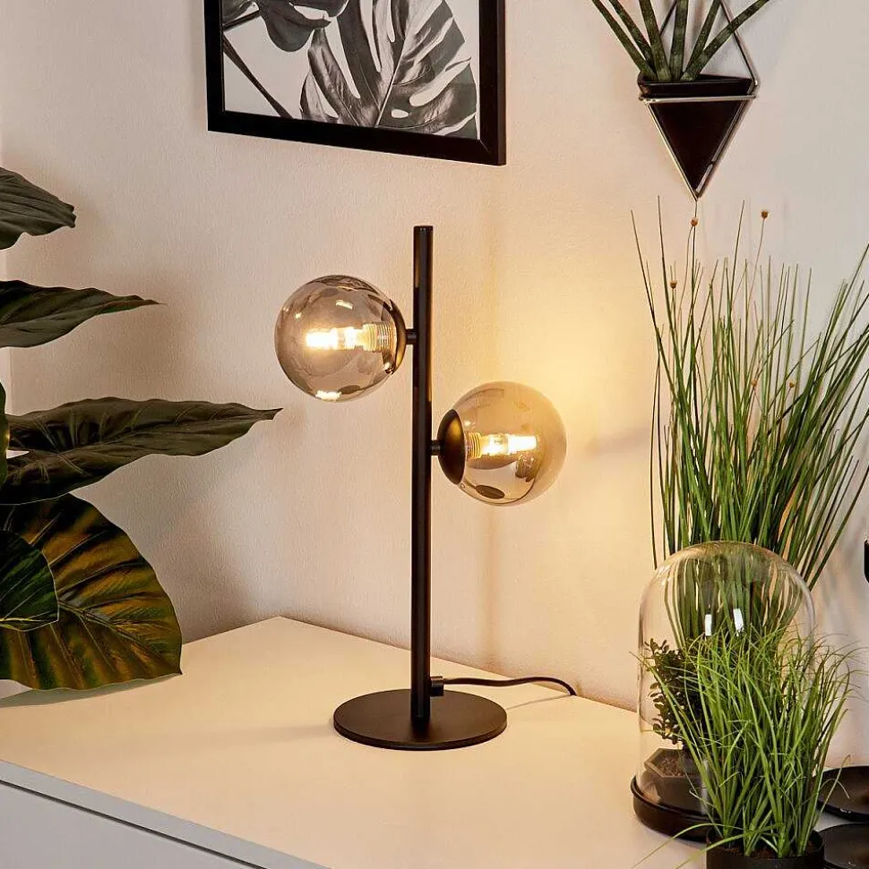 Lampe De Table Remaisnil Noir, 2 Lumieres