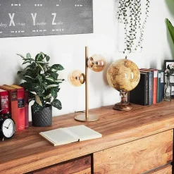 Lampe De Table Remaisnil Laiton, 2 Lumieres