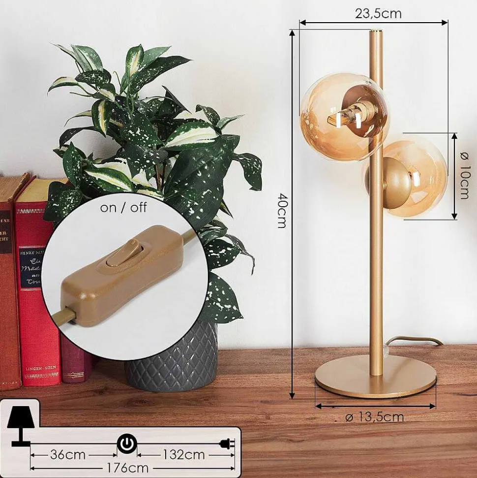 Lampe De Table Remaisnil Laiton, 2 Lumieres