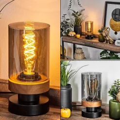 Lampe De Table Roxa Ecru, Noir, 1 Lumiere