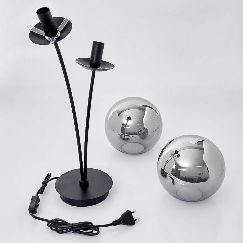 Lampe De Table Salamonde Noir, 2 Lumieres