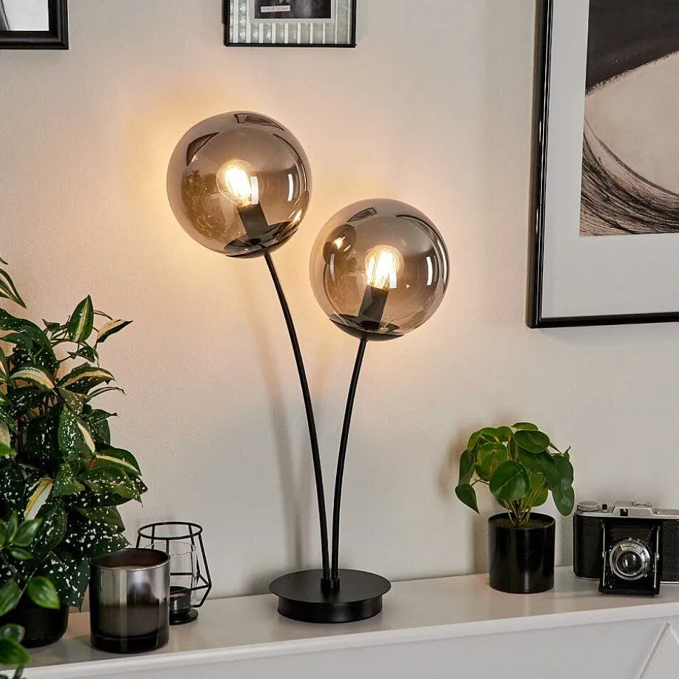 Lampe De Table Salamonde Noir, 2 Lumieres
