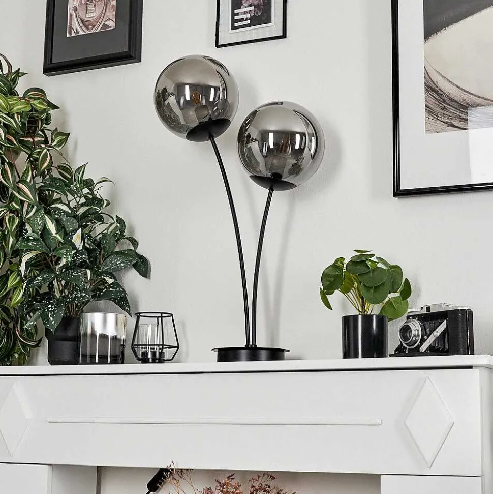 Lampe De Table Salamonde Noir, 2 Lumieres