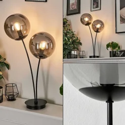 Lampe De Table Salamonde Noir, 2 Lumieres
