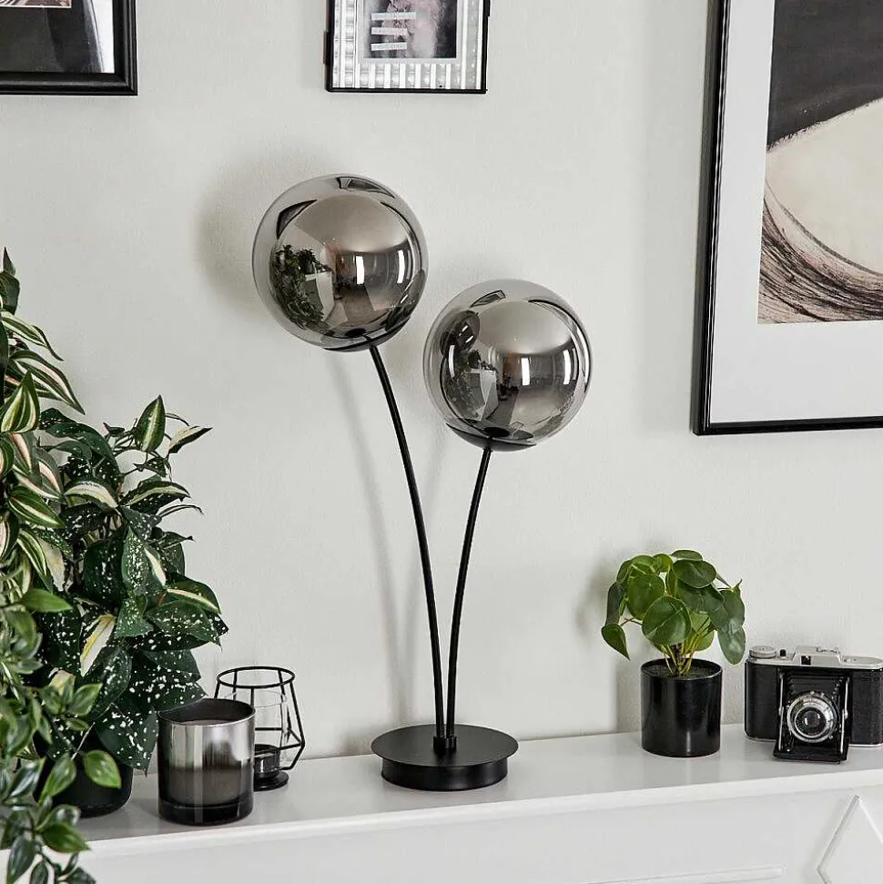 Lampe De Table Salamonde Noir, 2 Lumieres