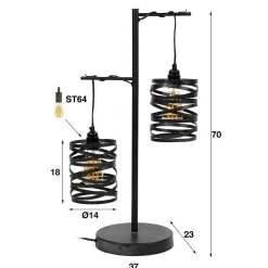 Lampe De Table Sluis Gris, 2 Lumieres
