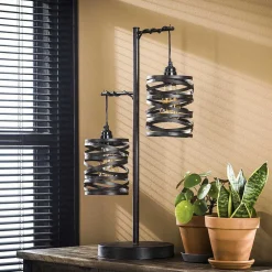 Lampe De Table Sluis Gris, 2 Lumieres