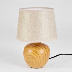 Lampe De Table Stampa Brun, Couleur Bois, 1 Lumiere