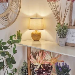 Lampe De Table Stampa Brun, Couleur Bois, 1 Lumiere