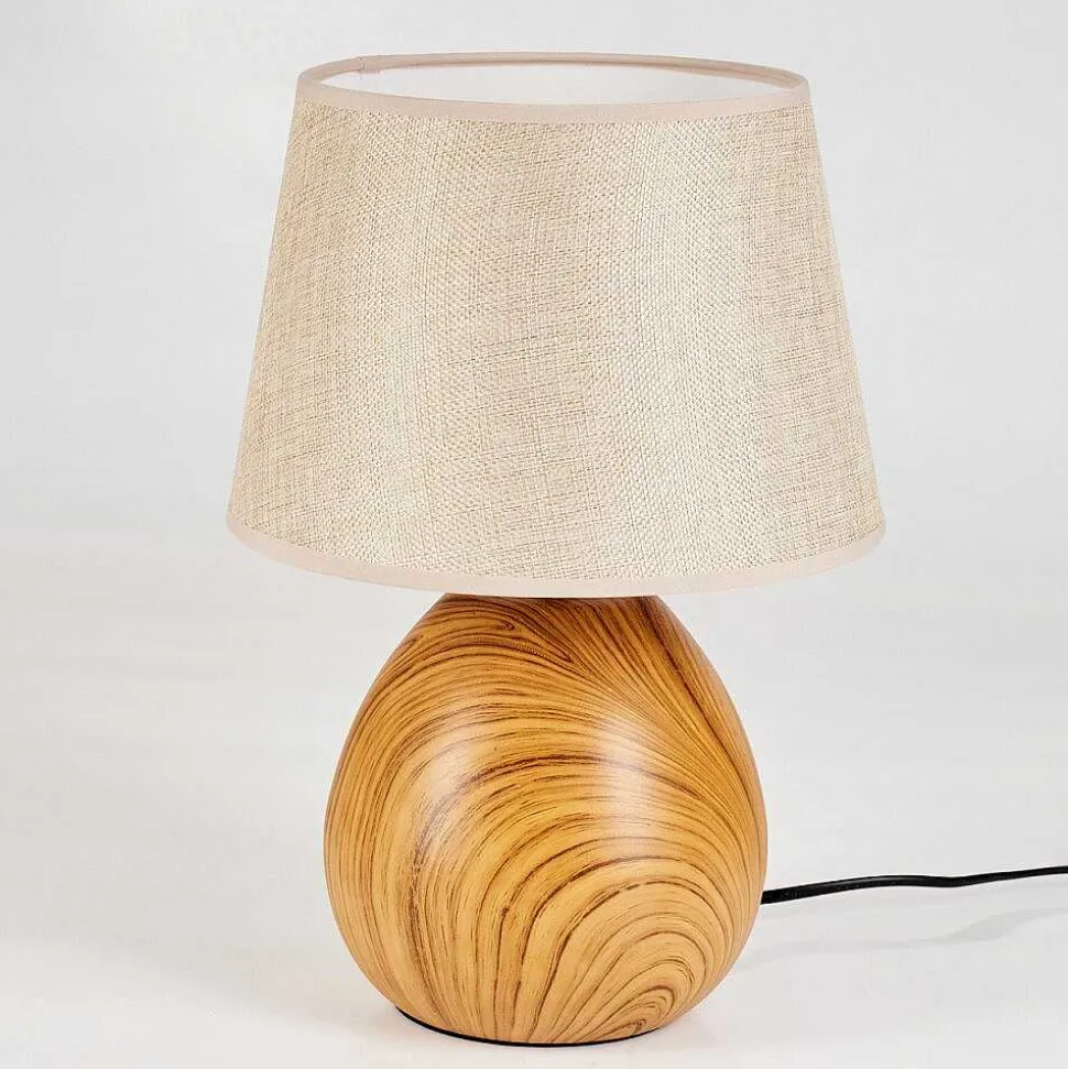 Lampe De Table Stampa Brun, Couleur Bois, 1 Lumiere