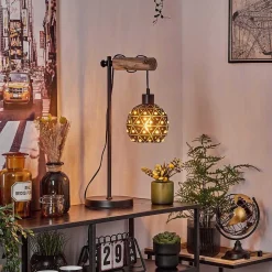 Lampe De Table Sunasau Ecru, Noir, 1 Lumiere