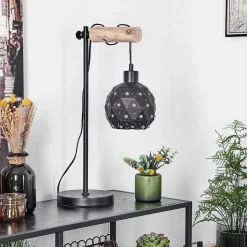 Lampe De Table Sunasau Ecru, Noir, 1 Lumiere