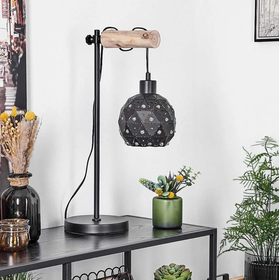 Lampe De Table Sunasau Ecru, Noir, 1 Lumiere