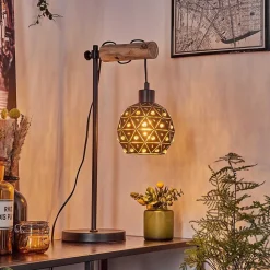 Lampe De Table Sunasau Ecru, Noir, 1 Lumiere