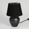 Lampe De Table Tapona Brun Fonce, Nickel Mat, 1 Lumiere