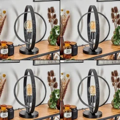 Lampe De Table Tercel Noir, 1 Lumiere