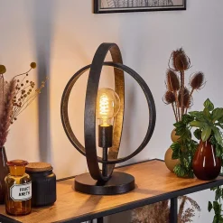 Lampe De Table Tercel Noir, 1 Lumiere