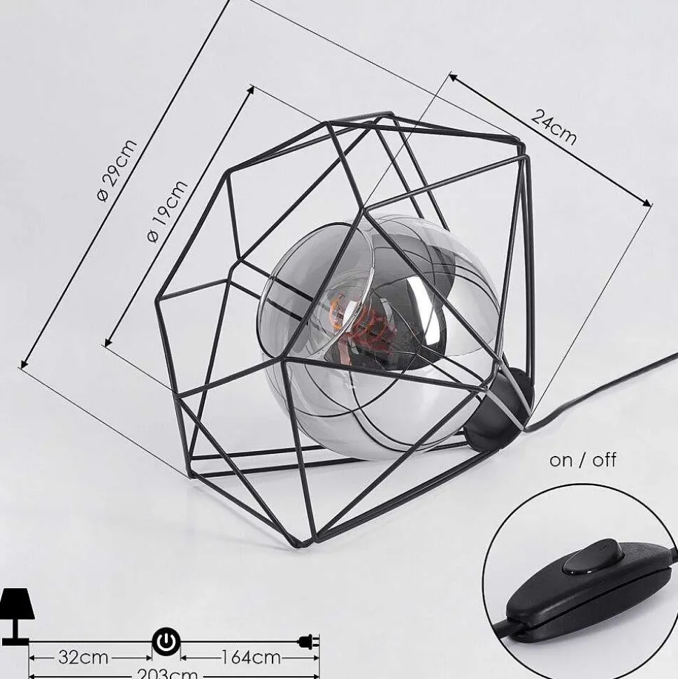 Lampe De Table Uarau Noir, 1 Lumiere