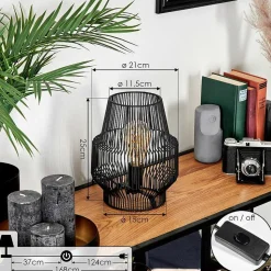 Lampe De Table Wemude Noir, 1 Lumiere