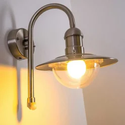 Lampe Murale D'Exterieur Elima Acier Inoxydable, 1 Lumiere, Detecteur De Mouvement