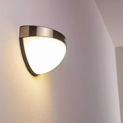 Lampe Solaire Basra Led Chrome, 1 Lumiere, Detecteur De Mouvement