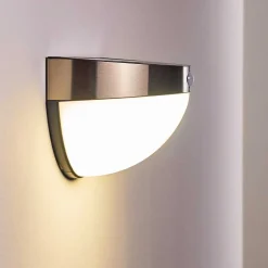 Lampe Solaire Basra Led Chrome, 1 Lumiere, Detecteur De Mouvement