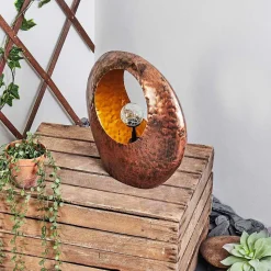 Lampe Solaire Benevento Led Cuivre, Rouille, Transparent, 1 Lumiere