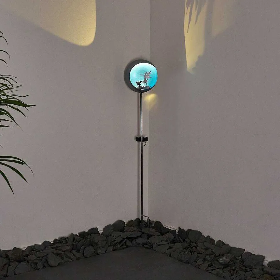 Lampe Solaire Loano Led Bleu, Argente, 1 Lumiere