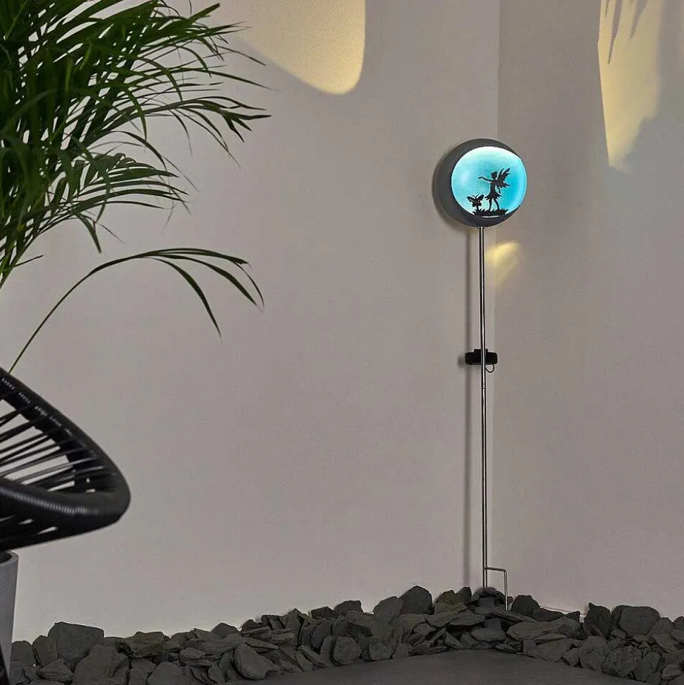 Lampe Solaire Loano Led Bleu, Argente, 1 Lumiere