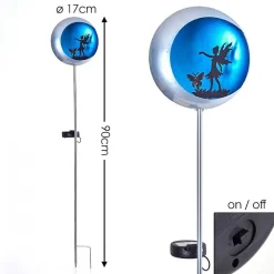 Lampe Solaire Loano Led Bleu, Argente, 1 Lumiere