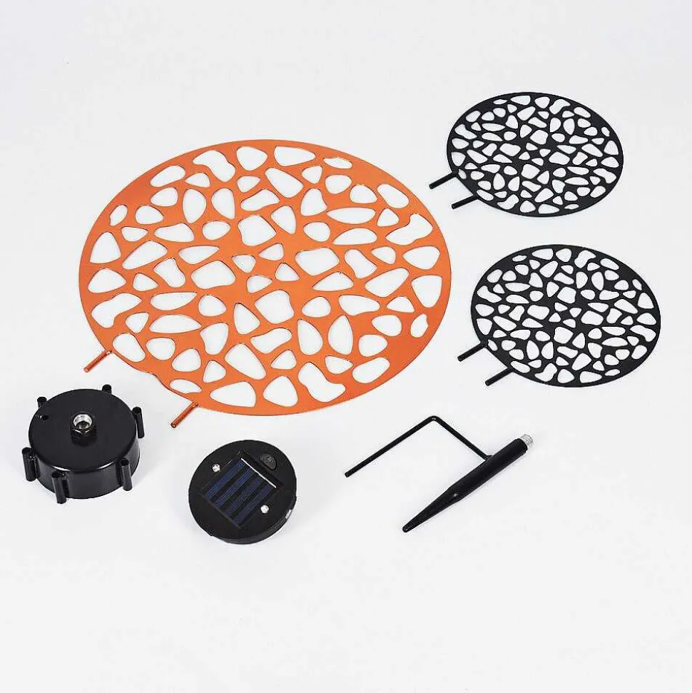 Lampe Solaire Mesan Led Rouille, Noir, 2 Lumieres