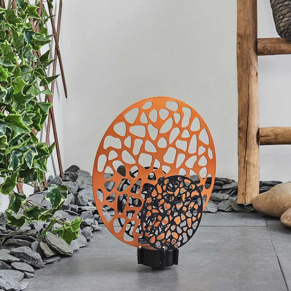 Lampe Solaire Mesan Led Rouille, Noir, 2 Lumieres