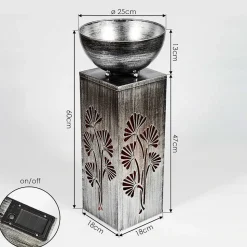 Lampe Solaire Parikia Led Cuivre, Noir, Argente, 1 Lumiere