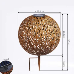 Lampe Solaire Samoao Led Rouille, Noir, 1 Lumiere