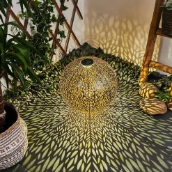 Lampe Solaire Samoao Led Cuivre, Noir, Argente, 1 Lumiere