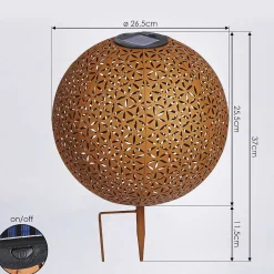 Lampe Solaire Samoao Led Rouille, Noir, 1 Lumiere