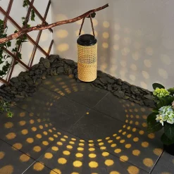 Lampe Solaire Sessivi Led Brun, Bois Clair, Noir, 1 Lumiere